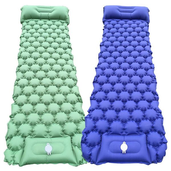 

outdoor pads 195*119*6cm sleeping pad mat camping inflatable mattress with pillow moistureproof folding bed trekking air cushions