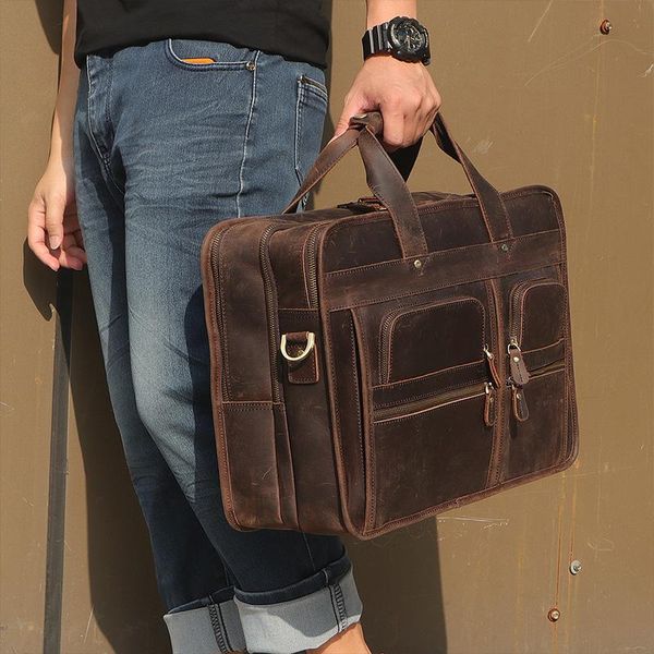 

briefcases men's briefcase, travel bag, thick large, 17.3 inch lap folder,