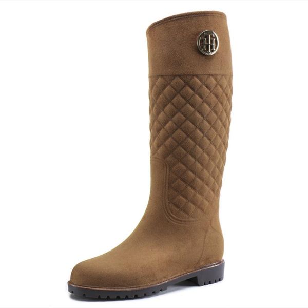 

boots 46-648tongpu women's waterproof tall with texture shaft, Black