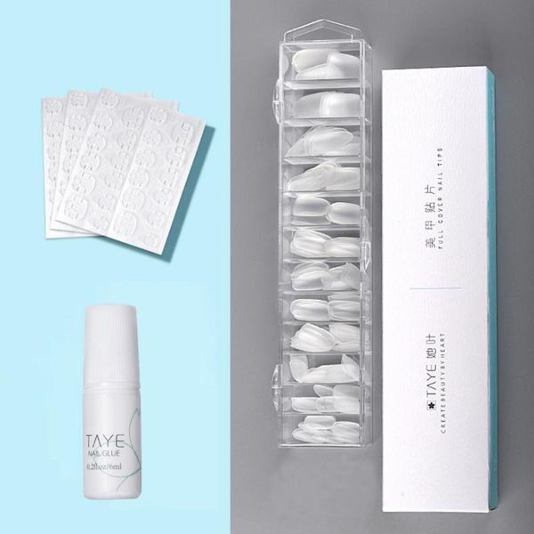 

144pcs/set false toenail tip smooth surface grinding-lightweight ultra thin toe decoration nail tips for women nails, Red;gold