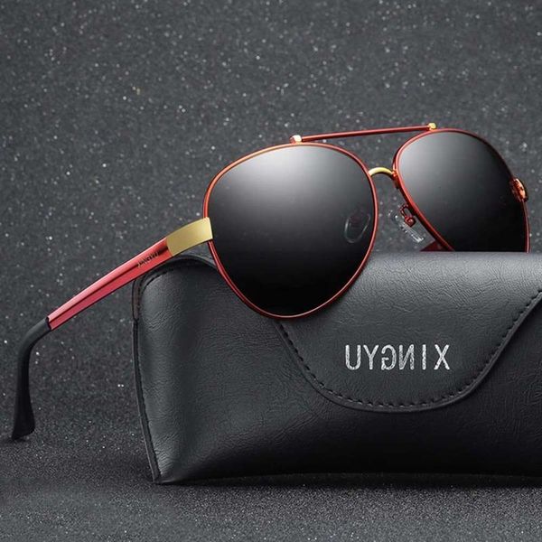 

highend accessories men classic pilot men driving fishing polarized lens sun glass male vintage brand sunglass, Black