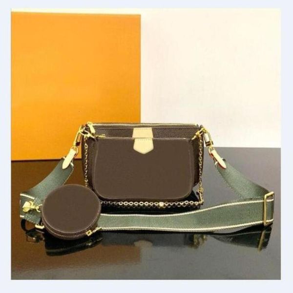 

designer storage bag3 piece set bags women crossbody bag genuine handbags purses lady tote bags coin purse three itemmulticolor straps