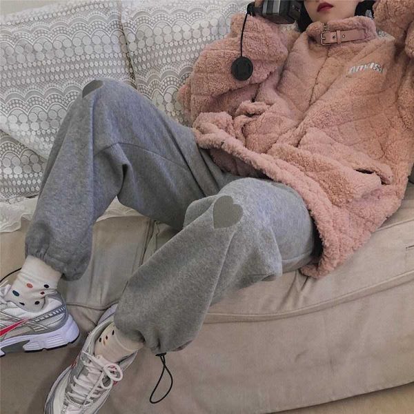 

summer japanese kawaii women's pants casual harajuku loose leggings punk ulzzang hip hop sweet ins pants 210608, Black;white