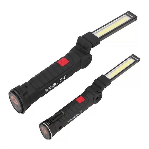 

portable usb folding outdoor bright cob+led rechargeable cordless emergency work light torch handy inspection lamp flashlights to torches