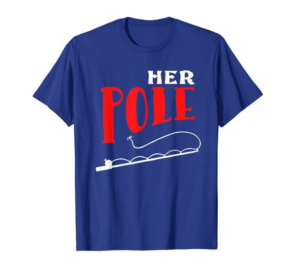 

men's fishing her pole shirt, funny fishing couples gifts, White;black