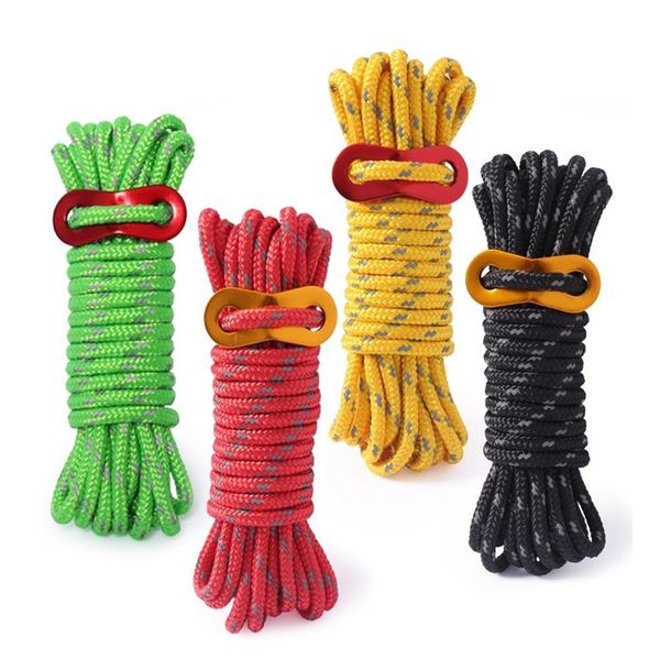 Corda per arrampicata all'aperto in 7 colori Diametro 4 mm Accessorio per escursionismo con cordino di sicurezza per paracord di sopravvivenza ad alta resistenza