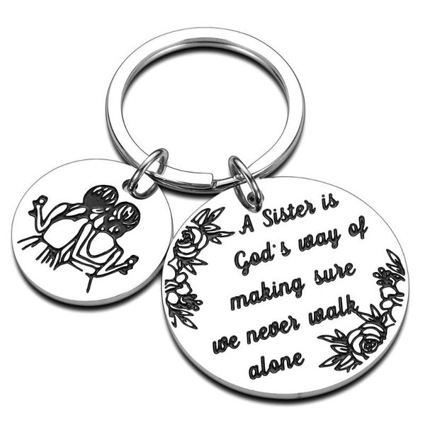 

keychains to my sister keychain gifts for big or little birthday graduation gift key chain from, Silver