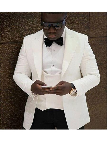 

men's suits & blazers male blazers men's suits (jacket + pants vest) 3 navy blue piece deal straight lapel spike formal wedding tu, White;black