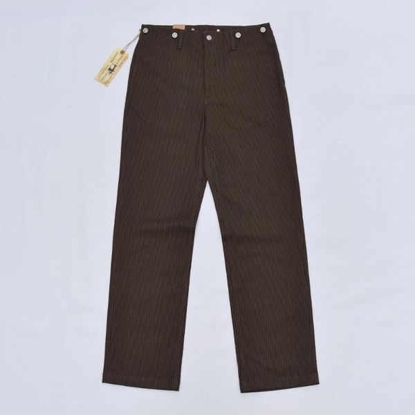 

men's pants 2021 retro striped suit dress casual trousers suspender buttons, Black