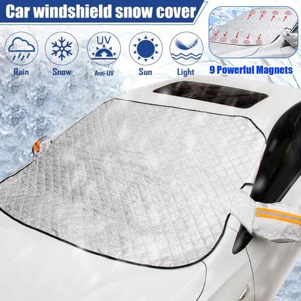 

car sunshade strong magnet windshield cover silver cloth magnetic snow ice shield for winter front window exterior