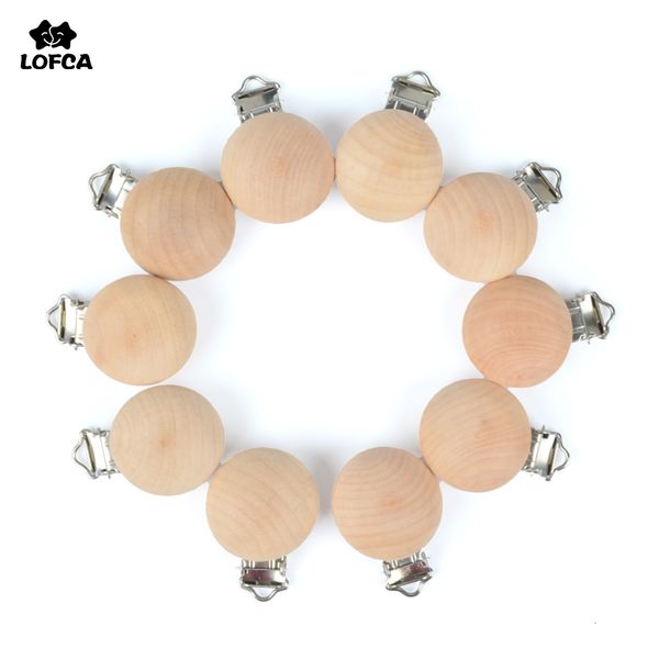 

pacifiers# 5pcs/lot baby wooden clips pacifier dummy clip holder solid color natural wood feeding accessories soother clasp metal cvdn