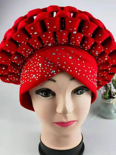 

ethnic clothing 2021 arrival fashion style african women headtie caps, Red