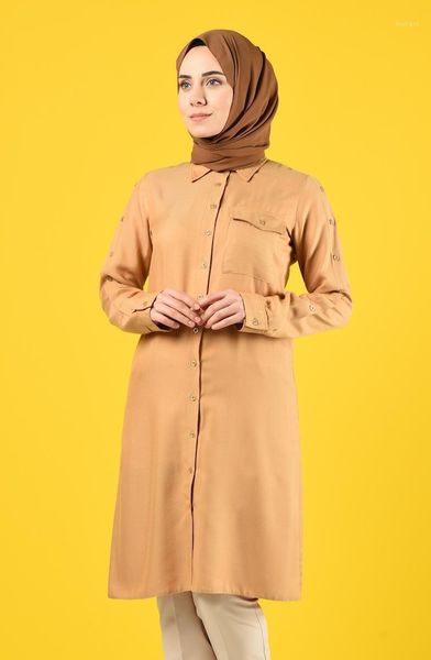 

women's blouses & shirts minahill buttoned tunic with pockets 8120-02 camel, White