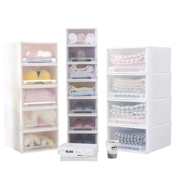 

storage drawers box drawer type plastic transparent cabinet clothes underwear clothing sorting