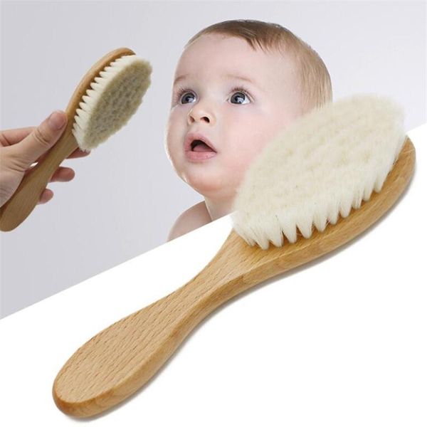 

shower caps baby care pure natural wool wooden brush comb hairbrush born hair infant head massager