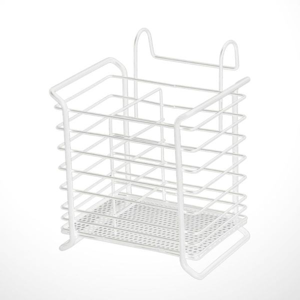 

kitchen storage & organization iron chopsticks holder hanging cutlery drying basket draining rack tableware organizer (white)