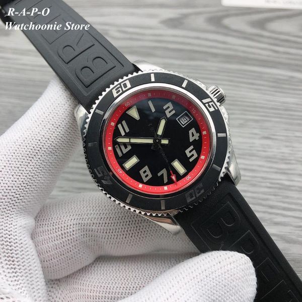 

wristwatches 42mm automatic mechanicals ocean watch for men luminous waterproof rubber straps male wristwatch 904l, Slivery;brown