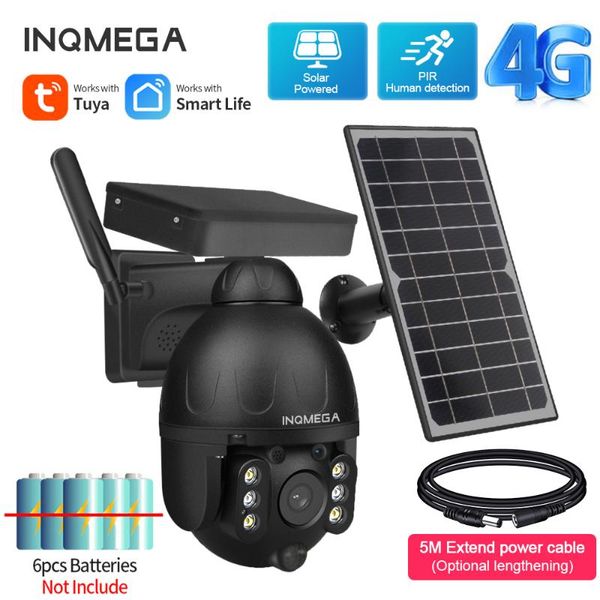 

cameras inqmega tuya low power 1080p hd solar camera 4g wifi dual audio voice intrusion alarm panel cam split waterproof