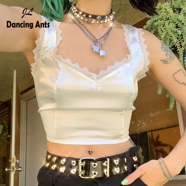 

women's tanks & camis for women tank v-neck lace woman vest patchwork autumn elegant french chic slim casual womens fashion clothes, White