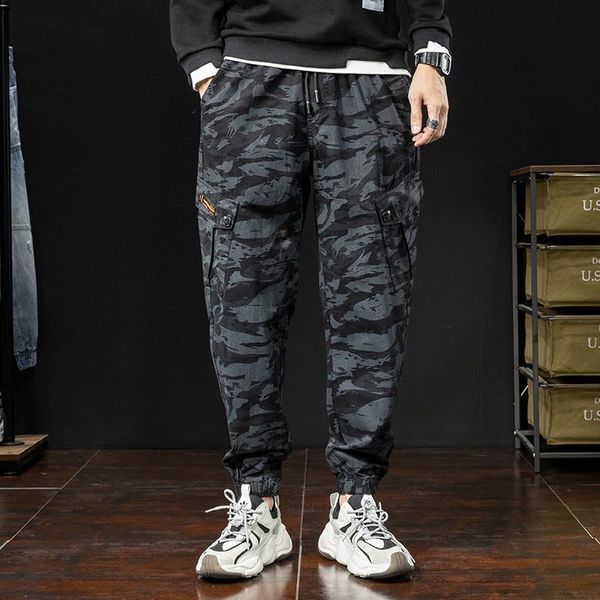 

men's pants brand camouflage black autumn washed cargo street style elastic waist comfortable trend elasticity