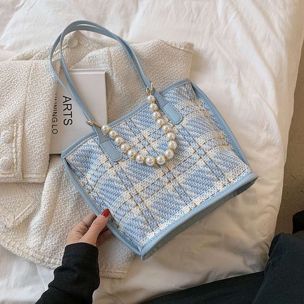 

2021 fashion style pure color texture foreign leisure large capacity tote bag korean armpit shoulder bag