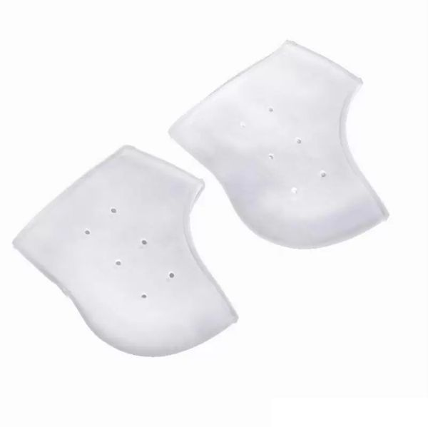 Pés dos protetores de pele de pele dos pés cuida meias silicone hidratante gel sockss de salto com furo livre