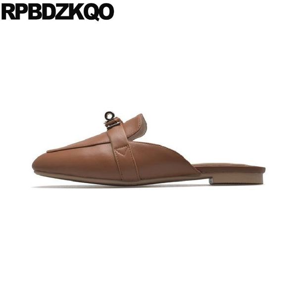 

slippers fashion chinese embellished summer slides white 2021 brown brand sandals leather ladies luxury shoes women designers, Black