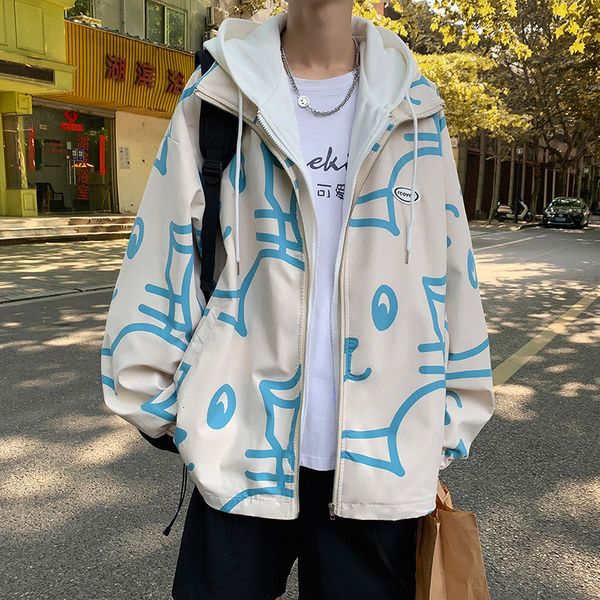 

youth coat men's fake two spring and autumn loose ins fashion brand hip hop et korean fashion top, Black;brown