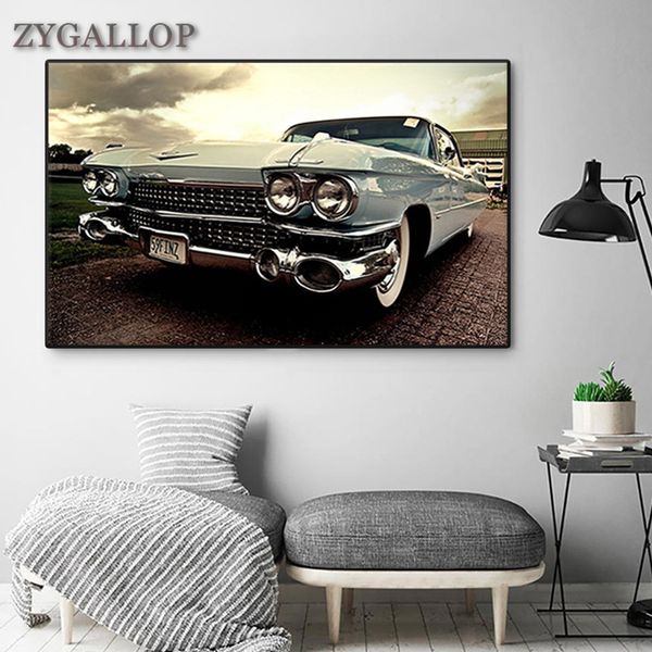 Poster e stampe da parete per auto d'epoca Foto di auto retrò classica HD Stampa su tela Pittura Car Wall Art For Living Room Decor Cuadro