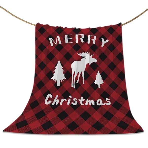 

Luxury Fleece Throw Blankets, Christmas Tree Elk Text Fuzzy Flannel Throws Super Soft Cozy Warm Blanket for Home Couch Sofa Bed