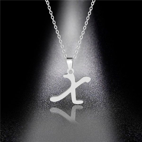 

lucky stainless steel alphabet initial letter x america english word family friend mom name sign gift wedding necklace jewelry pendant neckl, Silver