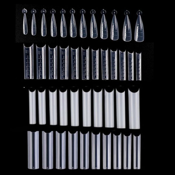 

false nails 120/500pcs oval french full nail art tips crown short clear white acrylic practice manicure accessories, Red;gold