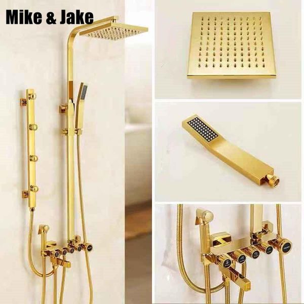 

bathroom luxury golden shower set with bidet shelf gold faucet bathtub sets