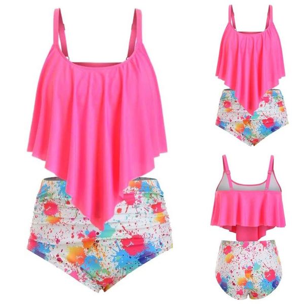 

women's swimwear women bikinis set irregular hem bathing suit solid color crop ruffled with high waisted shorts beach tankini #g1, White;black