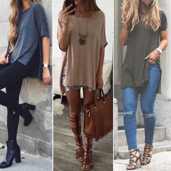 

women's t-shirt fashion women casual short sleeve shirt loose summer t, White