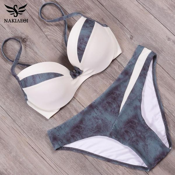

nakiaeoi 2020 bikini set push up swimwear women swimwsuit patchwork bathing suit summer beach wear swimming s~2xl, White;black