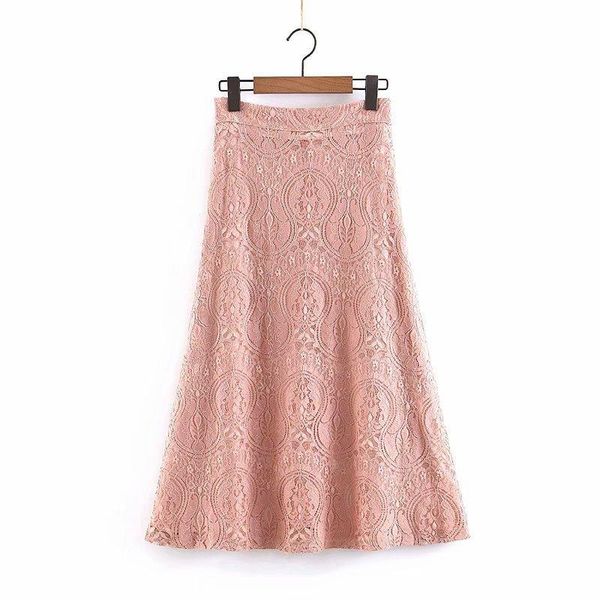 

skirts arrival womens xl55-2089 hollow-waist half-length skirt with european and american wind buds, Black