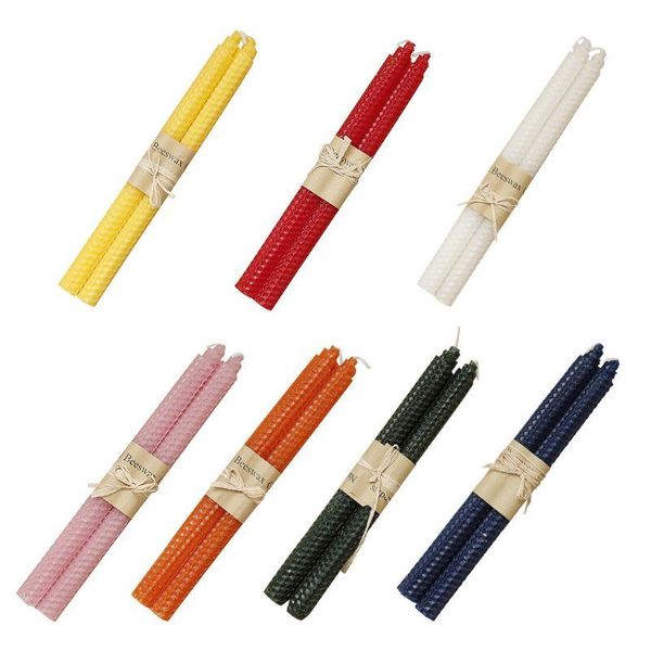 

100% beeswax hand rolled candles home party dinner bistro t3le