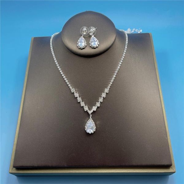 

earrings & necklace women jewelry holiday exquisite fashion + atmosphere wedding bridal rhinestone crystal, Silver