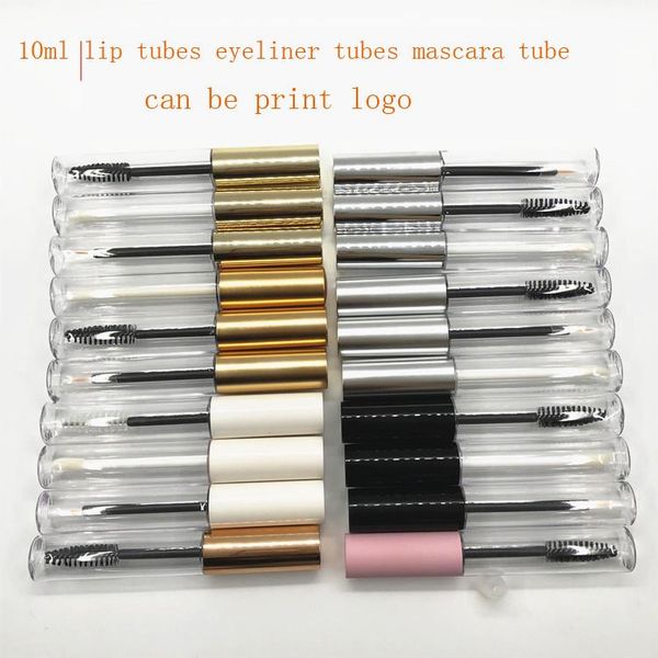 

storage bottles & jars 10-50pcs 10ml round transparent lip tube eyeliner mascara empty tubes professional makeup packaging material wholesal