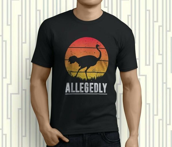 

allegedly ostrich letterkenny men's black t-shirt s-3xl casual sportswear fashion t-shirts, White;black