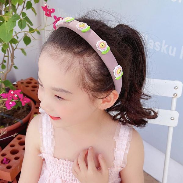 

hair accessories lovely cartoon 3d flower fruit colorful sponge hairbands girls decorate headband sweet kids headwear, Slivery;white