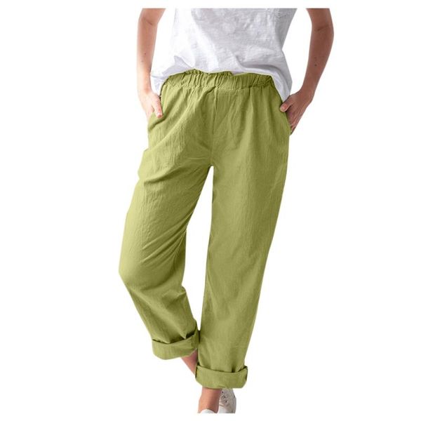 

women's pants & capris cotton linen sport women solid tightness trousers pocket casual clothes streetwear, Black;white
