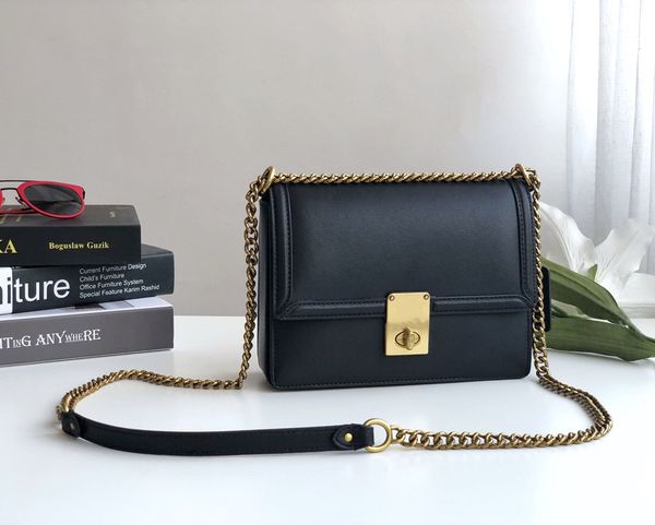 

designer shoulder bags black hutton messenger handbag chain calfskin crossbody bags for women fashion ladies purse with twist lock