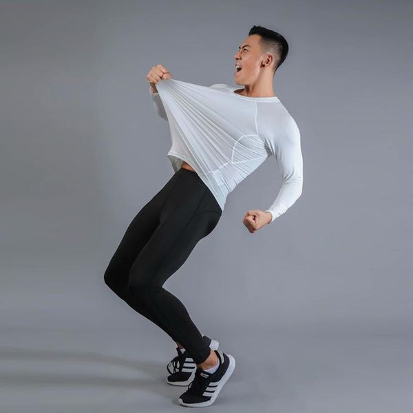 

racing jackets men thermal underwear sets compression thin sweat fast drying men's clothes, Black;red