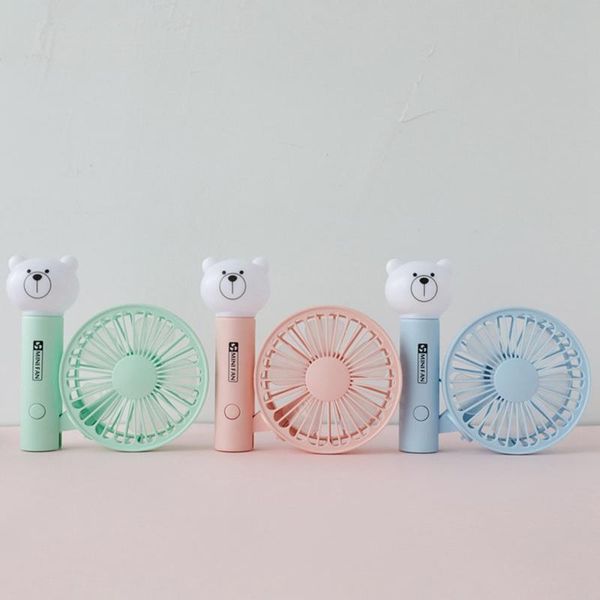 

electric fans portable handheld fan summer home small cute cartoon bear usb charging study table lamp