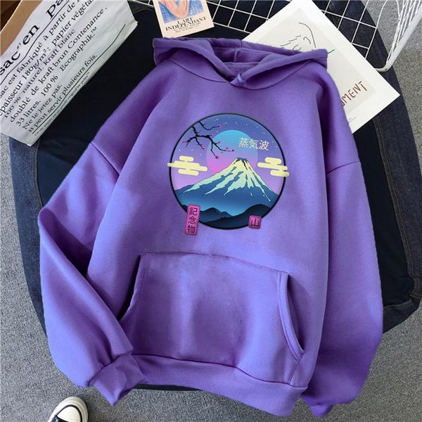 

men's hoodies & sweatshirts mount fuji pattern japan landscape man pullover warm harajuku hoody for men street fashion punk mens hooded, Black