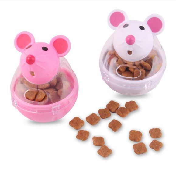 

cat toys pet feeder toy mouse food rolling leakage dispenser bowl playing training funny for kitten cats supplies