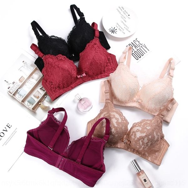 

2mj girlhood 8cm thickened women's underwear bragathered bra without steel ring small breast 6cm super thick adjustable underwear, Red;black