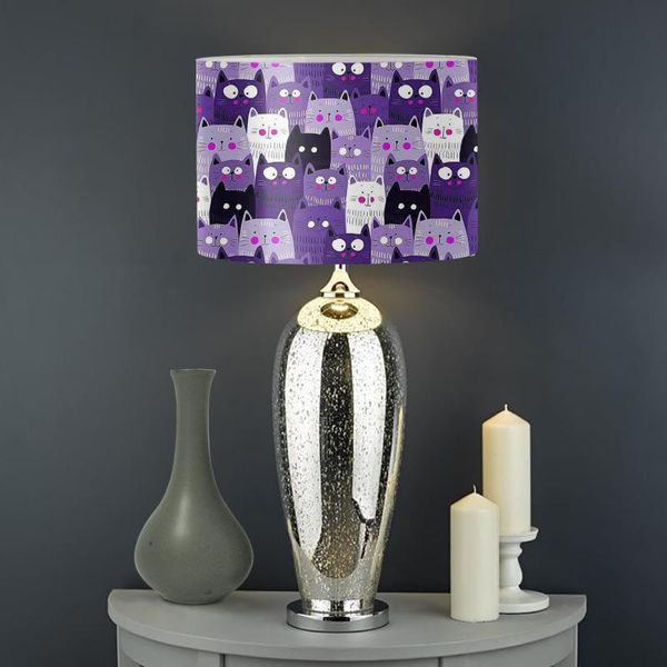 

lamp covers & shades cute cartoon cat pattern table shade bedroom cover decoration dust proof screen lampshade pantalla lampara mesa